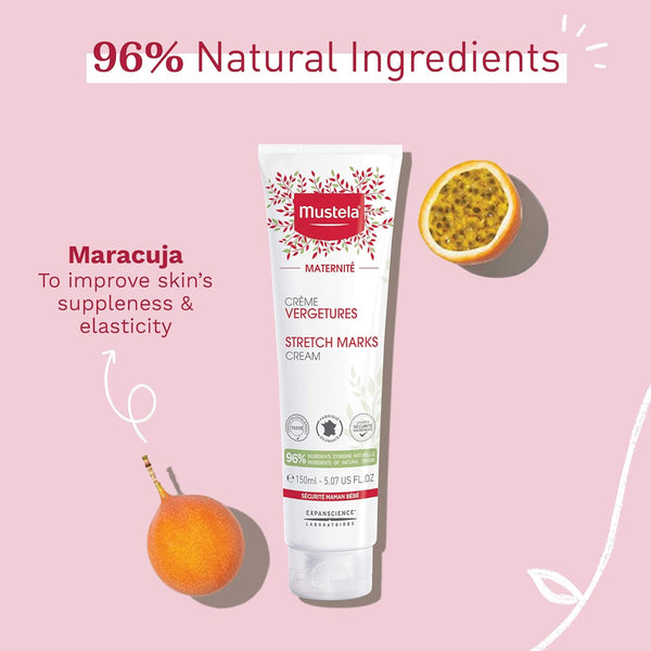 Mustela Maternity Stretch Marks Cream for Pregnancy, Massage Moisturizer with Natural Avocado, Fragrance Free - 150 ml - Dezine Kids