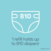 Diaper Genie Jumbo Square Refills Holds Upto 810 Newborn Sized Diapers
