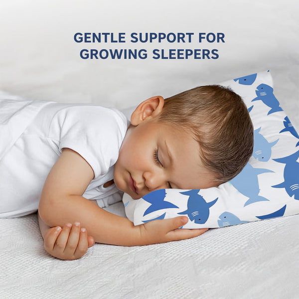 Hopop Soft & Breathable Premium Cotton Toddler Pillow with Pillowcase - Dezine Kids