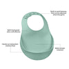 Beaba Silicone Waterproof Baby Feeding Bib with Food Catcher Pocket, BPA-Free, Easy to Clean - Sage Green