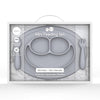EzPz Mini Feeding Set for Toddlers (Mat, Spoon & Fork) - Pewter