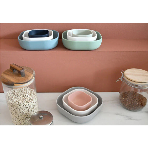 Beaba Silicone 3 Pieces Nesting Bowl Set - Velvet Grey