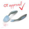 B.Box Spoon & Fork Cutlery Set with Travel Case Angled Handles - Bubblegum Light Blue