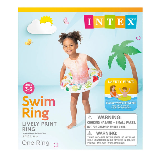Intex Lively Print Inflatable Swim Ring - Dezine Kids