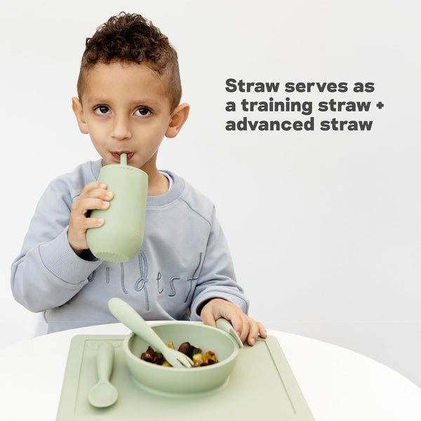 EzPz Happy Cup + Straw Training System for Toddlers - Sage - Dezine Kids