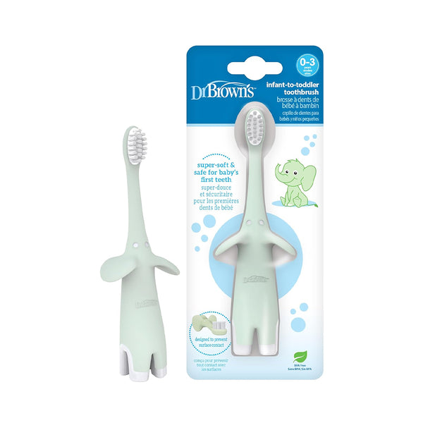 Dr.Browns Infant-to-Toddler Toothbrush, Elephant - Mint - Dezine Kids