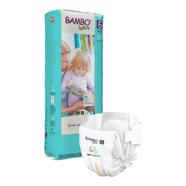 Bambo Nature Tape Diapers, Size 6, XXL Size (16+ Kgs) 40pcs - Dezine Kids