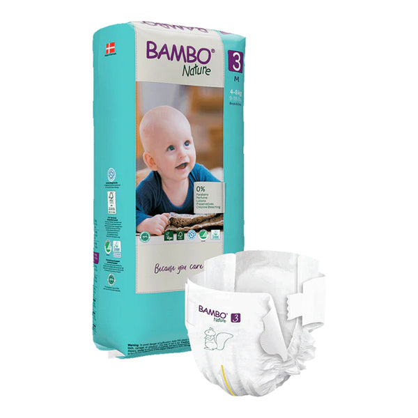 Bambo Nature Tape Diapers, Size 3, M Size (4-8 Kgs) 52pcs - Dezine Kids
