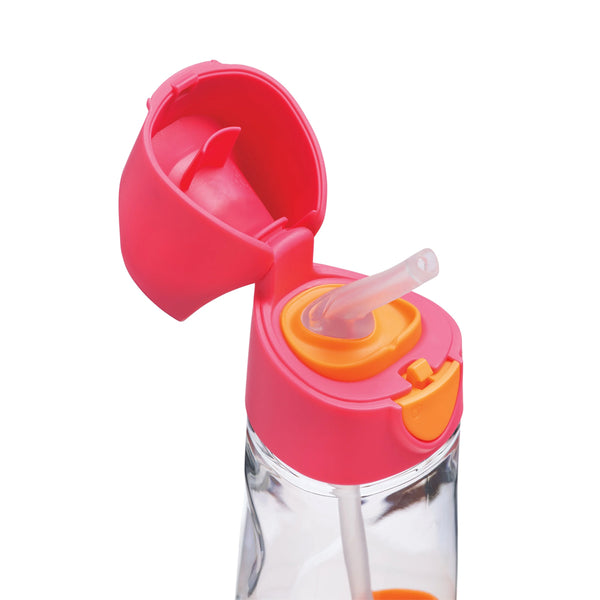 B.Box Tritan Straw Drink Bottle 450 ml - Strawberry Shake Pink Orange