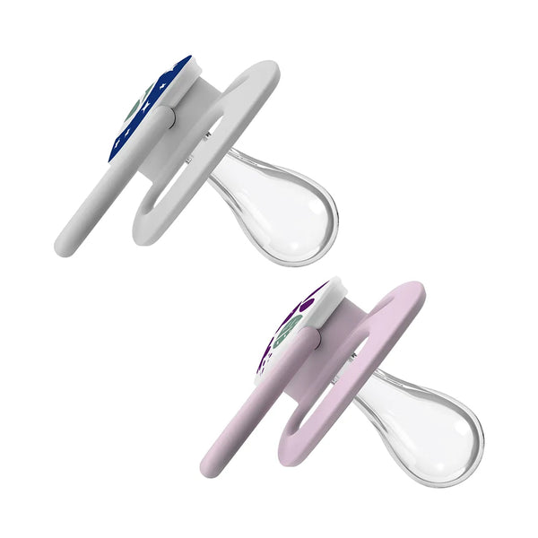 Dr.Browns Blue Advantage Pacifiers Stage 2 Glow in the Dark, Pack of 2 - Purple Nature
