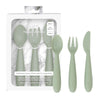 EzPz Happy Utensils for Toddlers(Spoon, Fork & Knife) - Sage
