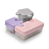 Melii Puzzle Container Airtight & Leakproof Microwave, Freezer & Dishwasher Safe - Purple, Grey & Pink