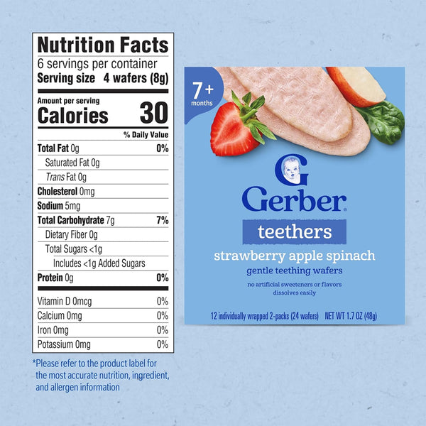 Gerber Teether for Crawlers, 7+ months - Strawberry Apple Spinach