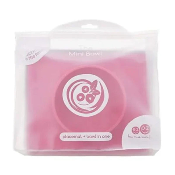 EzPz Mini Bowl 100% Food Grade Silicone Suction Bowl, Non Slip, BPA Free - Pink