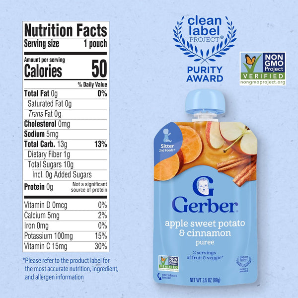 Gerber Fruit Puree - Apple Sweet Potato Cinnamon