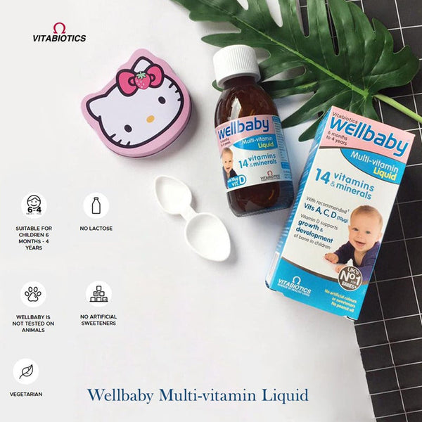 Wellbaby Multi-Vitamin Liquid 14 Vitamins and Minerals - 150 ml - Dezine Kids