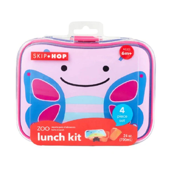 Skip Hop Zoo Lunch Kit 4 Piece Set with Leakproof Lid - Butterfly