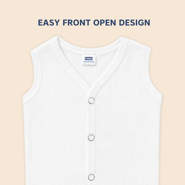 Hopop Baby 100% Cotton Soft & Warm Front Open Thermal Sleeveless Vest