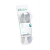 Beaba 1st Stage Silicone Spoon with Ultra Soft Tip, Gum Friendly, Ergonomic Handles, BPA Free, Set of 2 - Green/Grey