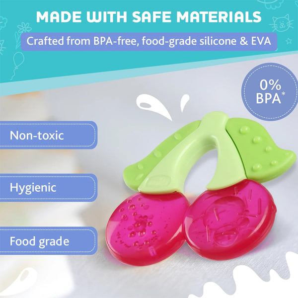 Chicco Teether Refreshing Pink 4M+ 1Pc - Cherry
