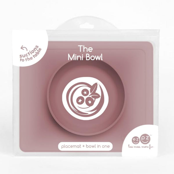 EzPz Mini Bowl 100% Food Grade Silicone Suction Bowl, Non Slip, BPA Free - Mauve