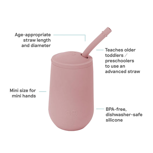 EzPz Happy Cup + Straw Training System for Toddlers - Blush - Dezine Kids
