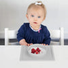 EzPz Happy Bowl 100% Food Grade Silicone Suction Bowl with Built In Placemat - Pewter