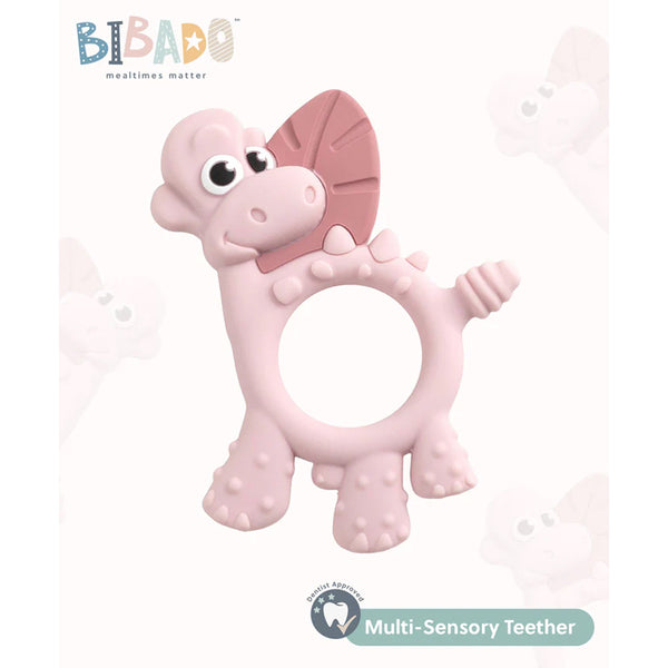 Bibado Dotty The Dinosaur Silicone Teether - Blush