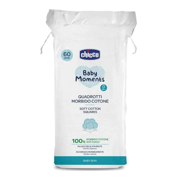 Chicco Baby Moments Soft Cotton Squares - 60pcs