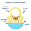 Hopop Easy Clean Crumb Catcher Silicone Bib - Dezine Kids