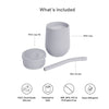EzPz Mini Cup + Straw Training System for Toddlers - Pewter - Dezine Kids