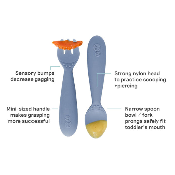 EzPz Tiny Spoon for Babies/Infants - Indigo - Dezine Kids