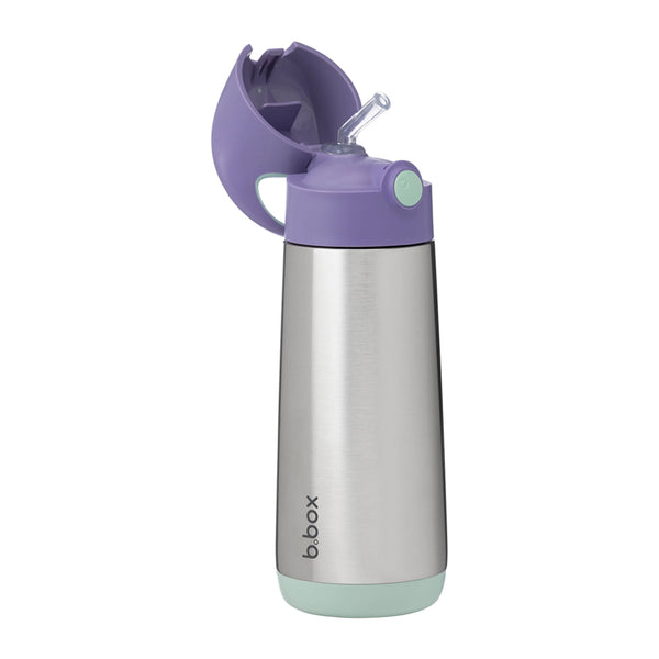 B.Box Insulated Straw Sipper Drink Water Bottle 500ml - Lilac Pop