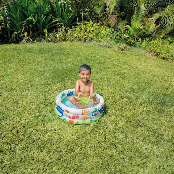 Intex Dinosaur Beach Buddies 3 Ring Baby Inflatable Pool - Dezine Kids