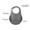 Beaba Silicone Bib - Mineral Grey - Dezine Kids