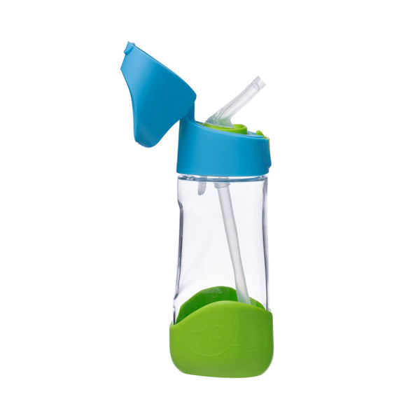 B.Box Tritan Straw Drink Bottle 450 ml - Ocean Breeze Blue Green