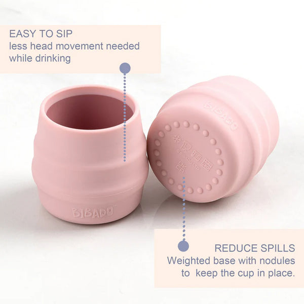 Bibado Sippit Silicone Open Drinking Cup, Pack of 2 - Blush