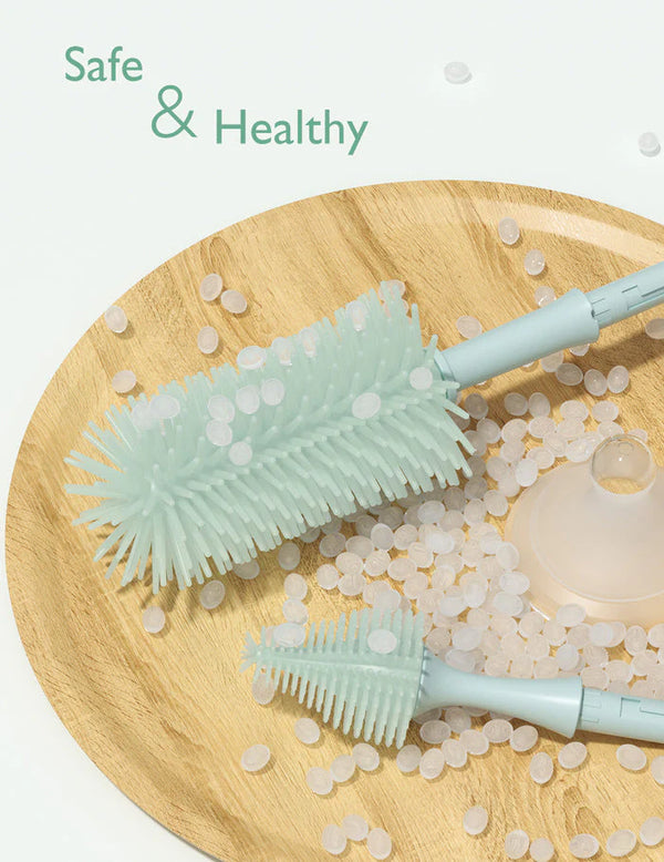 Momcozy Push Press Bottle Brush Kit, Press Bubble Design, 360° Cleaning - Green
