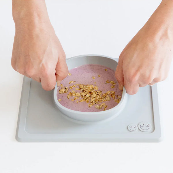 EzPz Mini Bowl 100% Food Grade Silicone Suction Bowl, Non Slip, BPA Free - Indigo