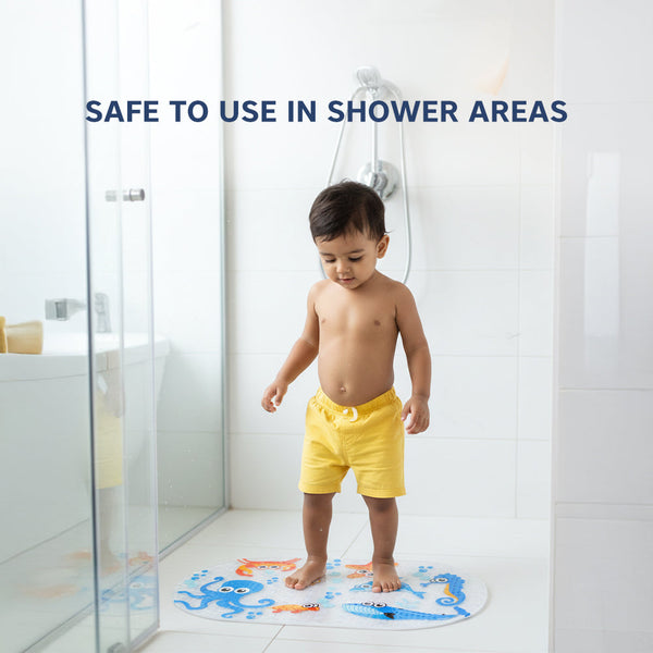 Non-Slip Cartoon Bath Mat for Kids – Soft & Safe Shower