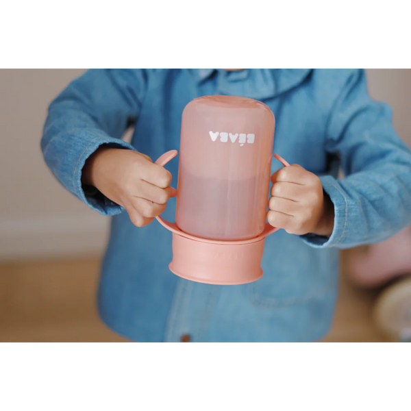 Beaba 360° Baby Learning Cup with Anti-Drip Disc, Dual handle & Spillproof Sippy Cup for Toddlers, 340 ml - Pink