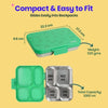 Basil 4 Compartment Stainless Steel Lunchbox with Plastic Lid - Retro Stack