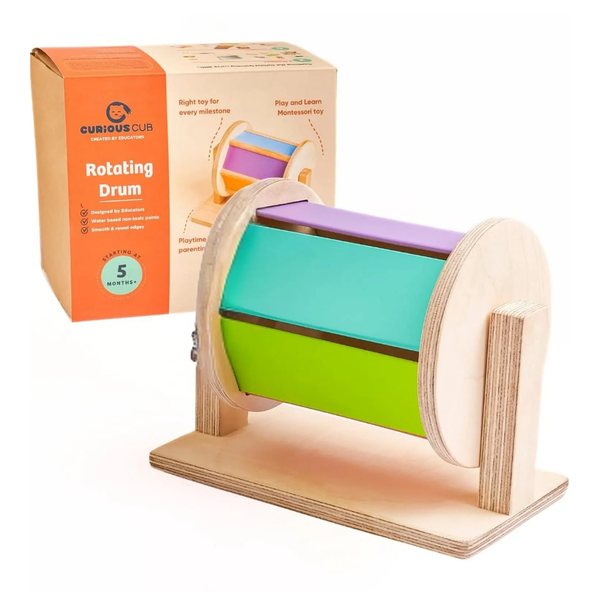 Curious Cub Montessori Spinning Drum for Babies - Dezine Kids