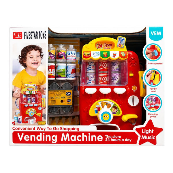 Five Star Funny Vendor Plastic Role Play Drinks Vending Dispenser Machine Toy - Dezine Kids