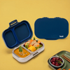 Basil 2 Compartment Stainless Steel Lunchbox with Plastic Lid - Classic Blue