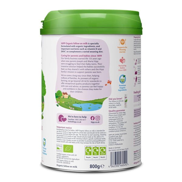 Hipp Organic 2 FollowOn Baby Formula 6-12 Months 800g