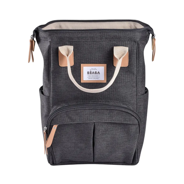 Beaba Wellington Diaper Bag, Large Capacity Baby Bag with Changing Mat, Durable, Water Resistant - Dark Grey