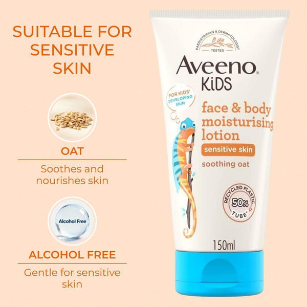 Aveeno Baby Kids Face and Body Moisturising Lotion Sensitive Skin - 150ml