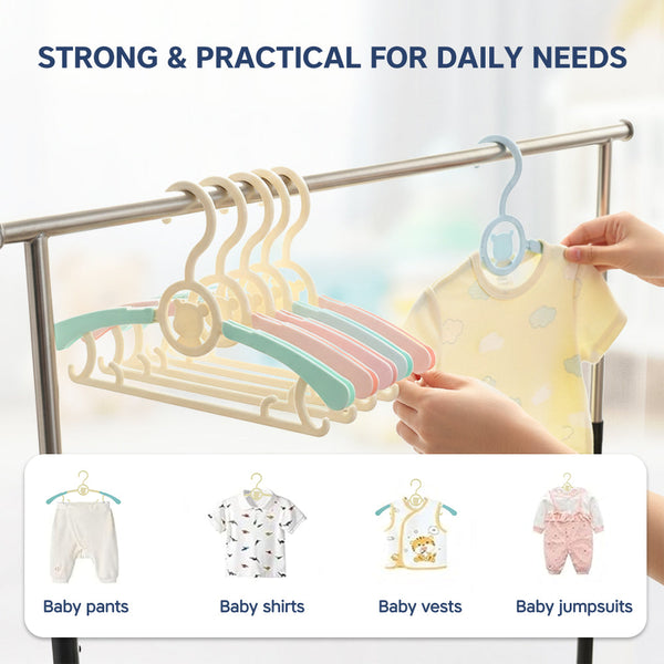 Hopop Adjustable Anti-Slip Hangers for Baby & Kids Clothes – Pack of 6 - Dezine Kids