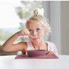 EzPz Happy Bowl 100% Food Grade Silicone Suction Bowl with Built In Placemat - Mauve